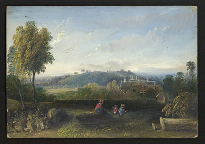 Mary Webster (1794-1883) Oil Painting - Figures In Rural Landscape 19th Century1