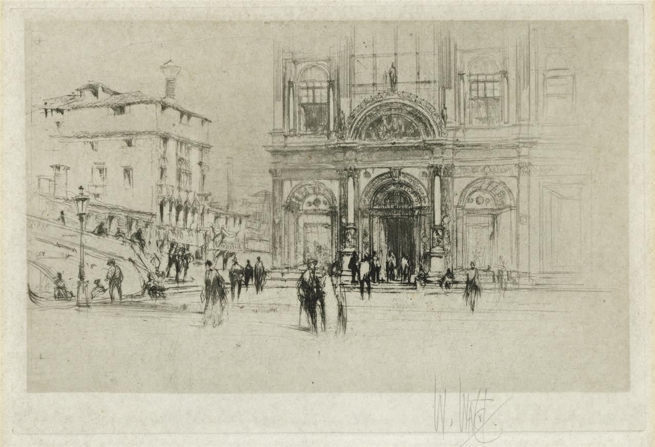 William Walcot (1874-1943) Pencil Signed Etching - Ospedale San Marco Venice0