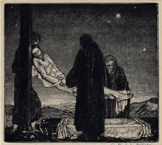 Gertrude Martin Hodges (1902-1989) - Signed Etching - Deposition Of Christ0