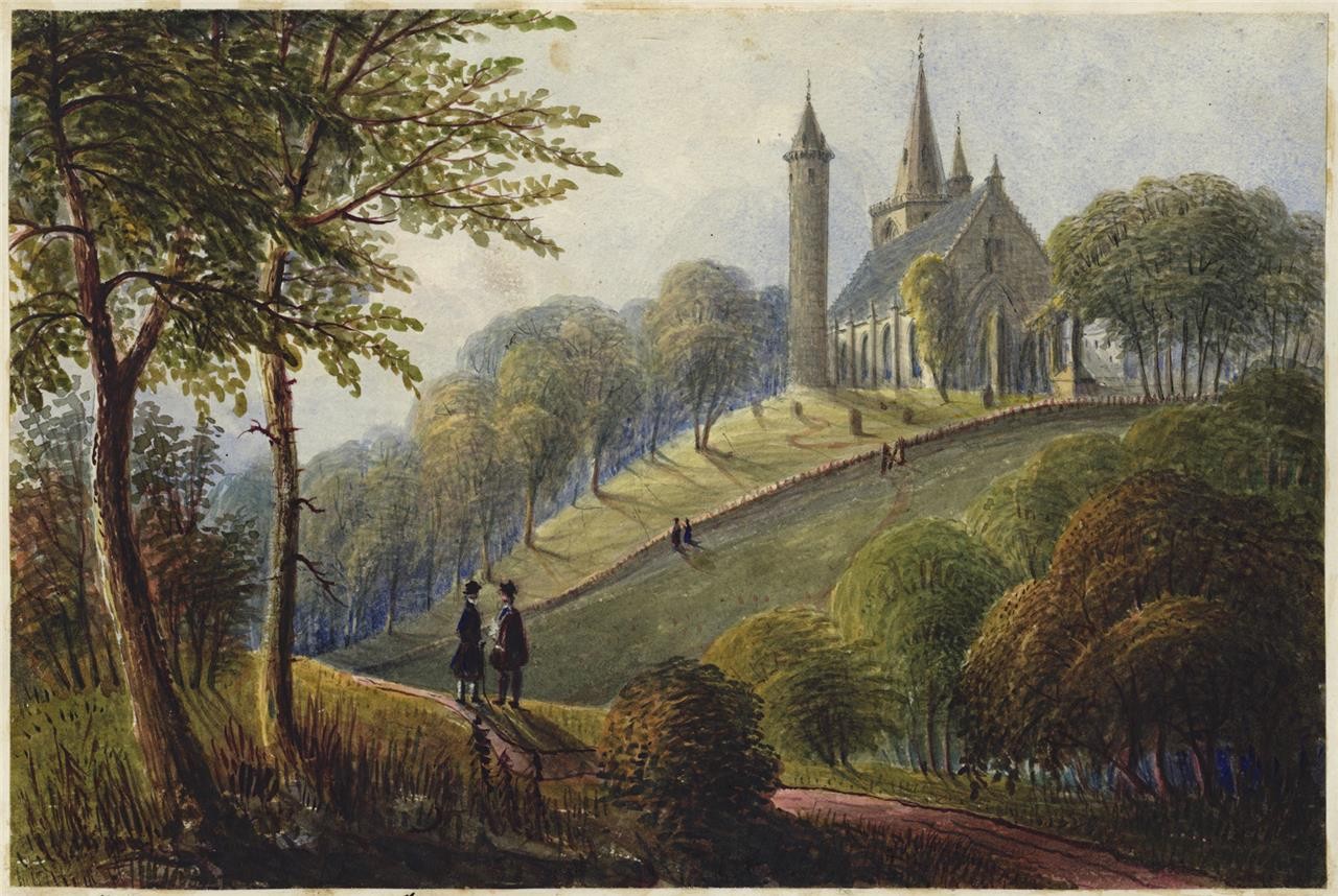 Mary Webster (1794-1883) Watercolour Painting - Brechin Cathedral Scotland 18550