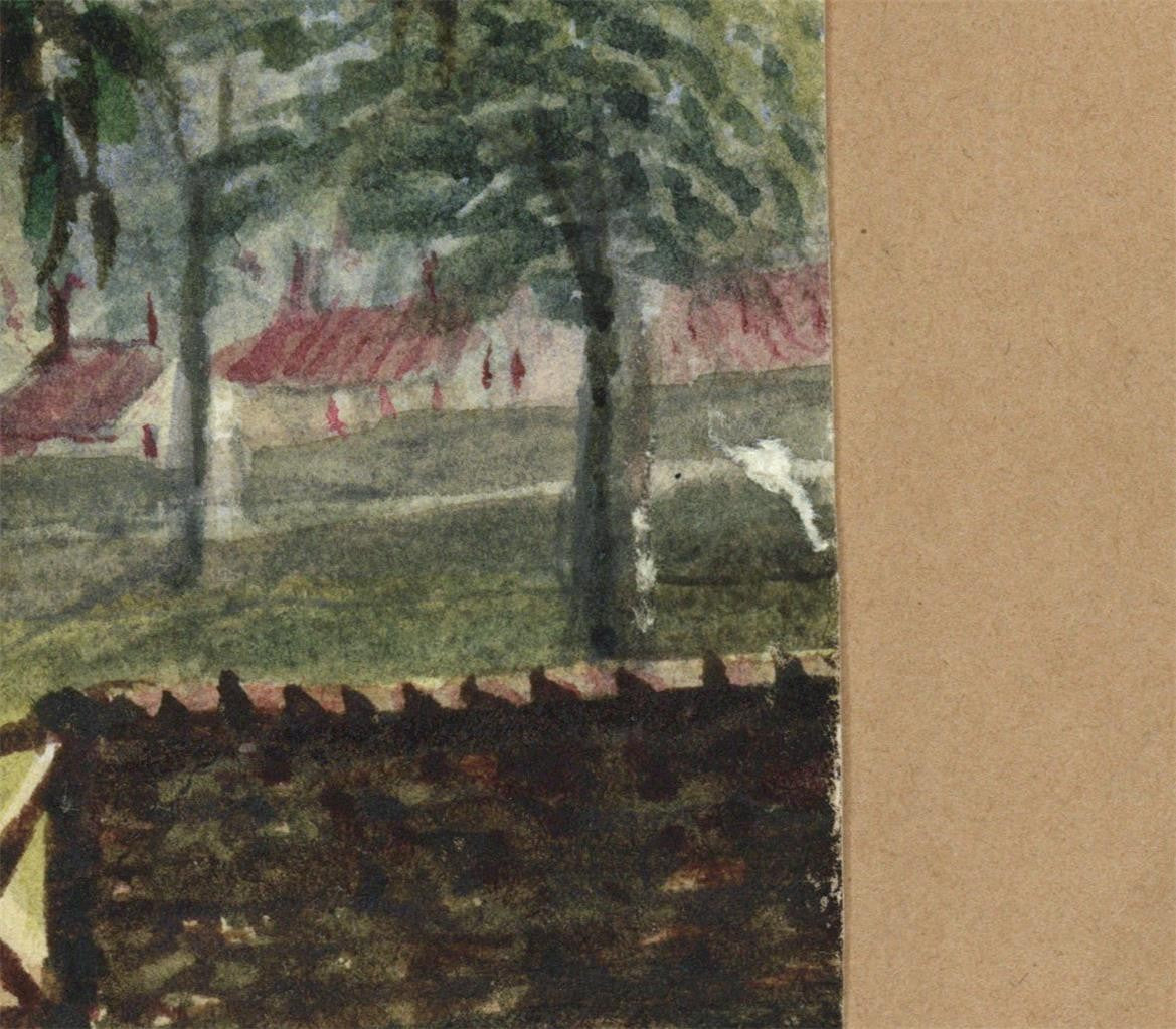 Mary Webster (1794-1883) - Watercolour Painting Village Scenery Eastbourne 18522