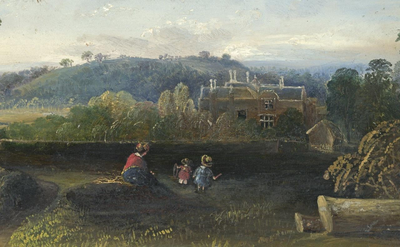 Mary Webster (1794-1883) Oil Painting - Figures In Rural Landscape 19th Century3