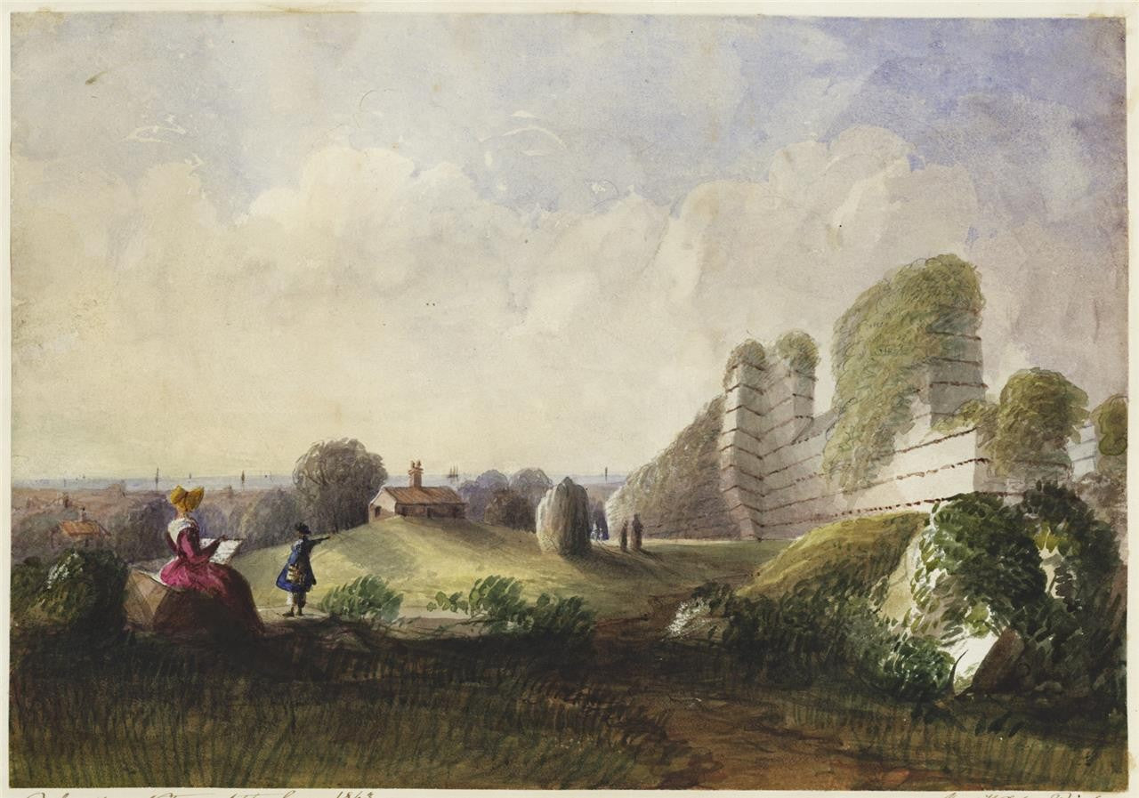 Mary Webster Watercolour Painting Richborough Castle Near Sandwich Kent 18430