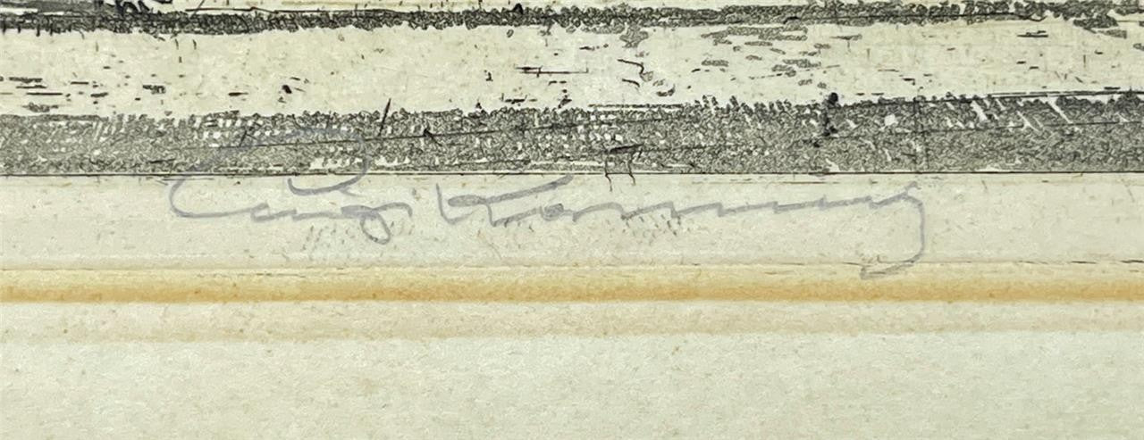 Luigi Kasimir (1881-1962) Pencil Signed Etching Public Library New York USA2