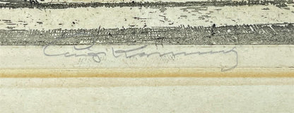 Luigi Kasimir (1881-1962) Pencil Signed Etching Public Library New York USA2