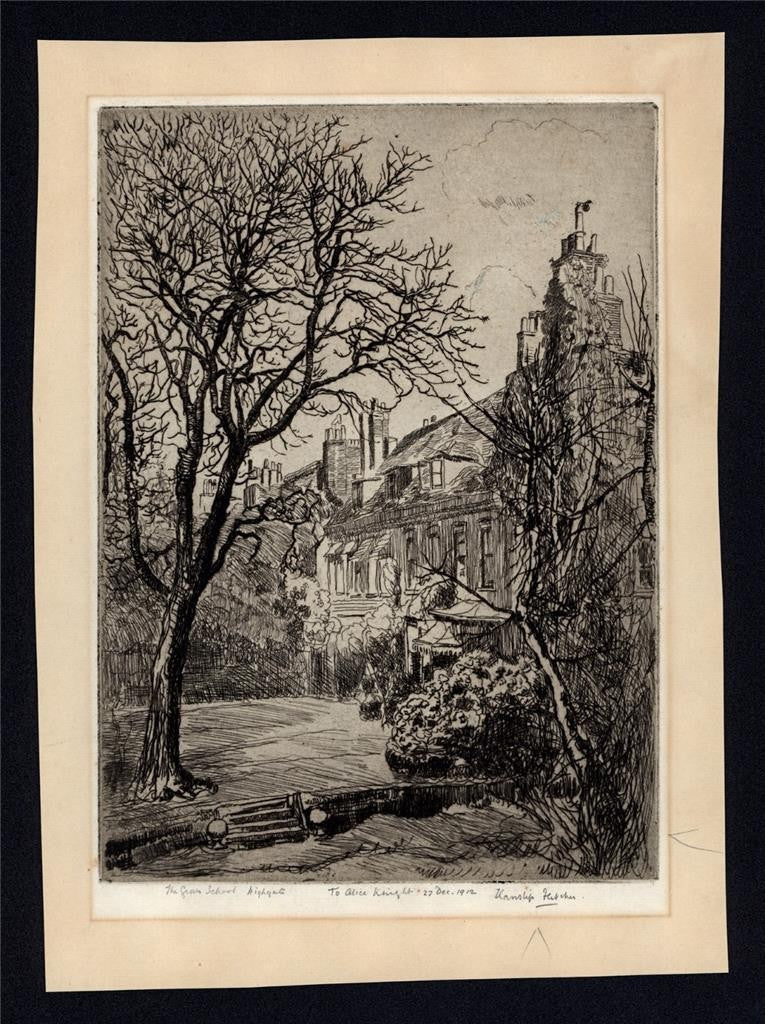 Hanslip Fletcher (1874-1955) Signed Etching - School At Highgate - 19121