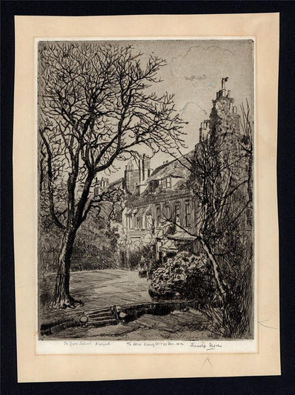 Hanslip Fletcher (1874-1955) Signed Etching - School At Highgate - 19121