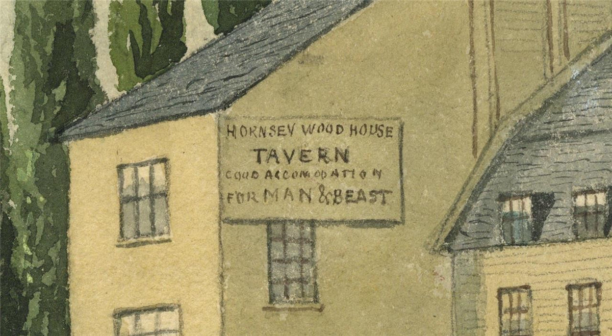 Hornsey Wood House Tavern London 1836 Watercolour Painting - Finsbury Park5
