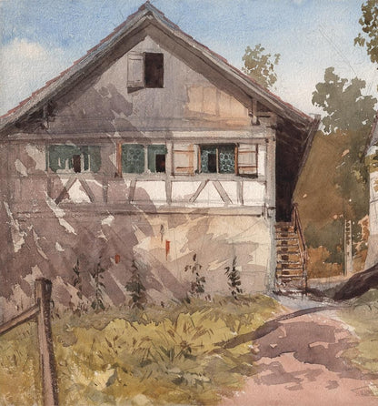 Sir George Charles D’Aguilar - Watercolour Painting Near Salenstein Switzerland1