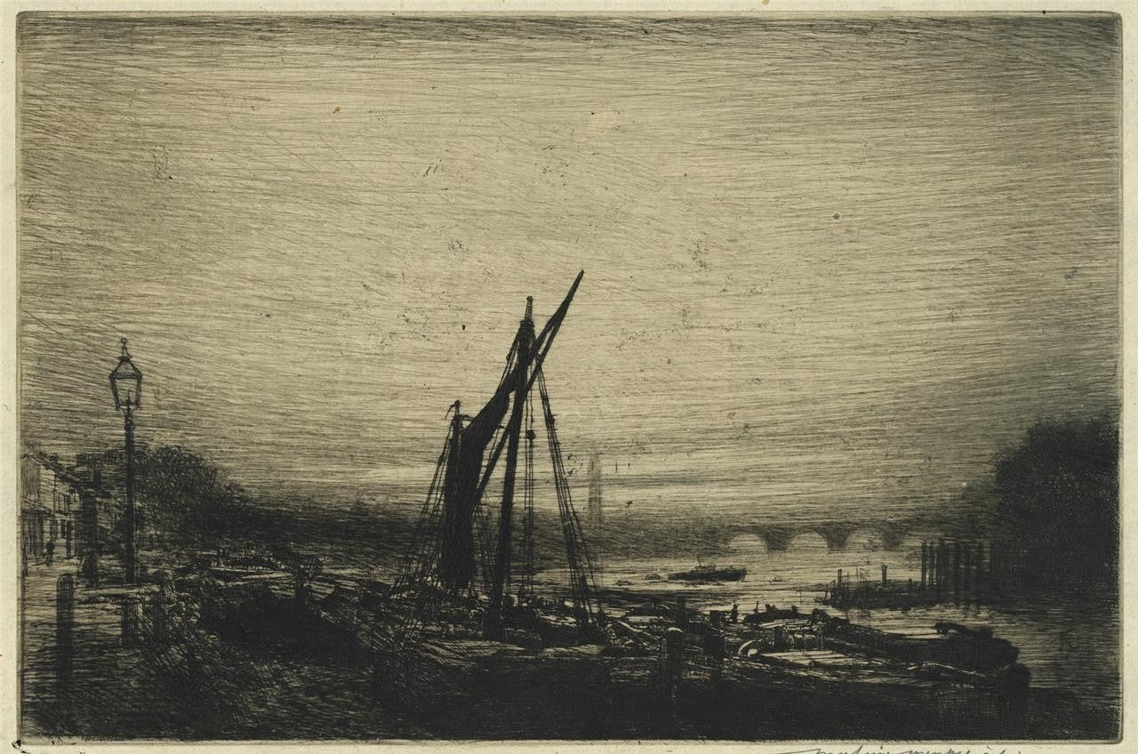Mortimer Menpes (1855-1938) - Pencil Signed Etching - River Thames London0