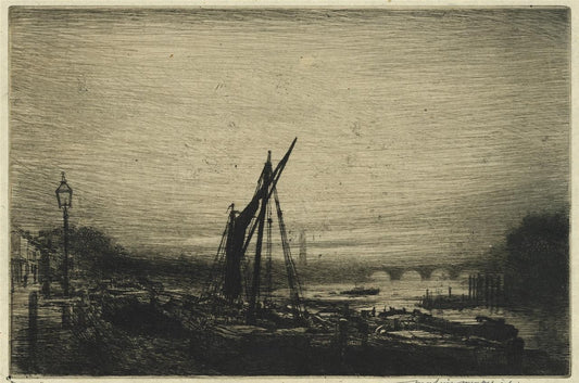 Mortimer Menpes (1855-1938) - Pencil Signed Etching - River Thames London0