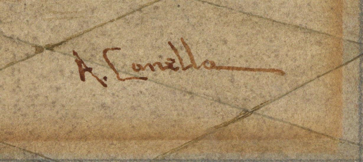 Antonio Canella (1849-1922) Watercolour Painting 19th Century2