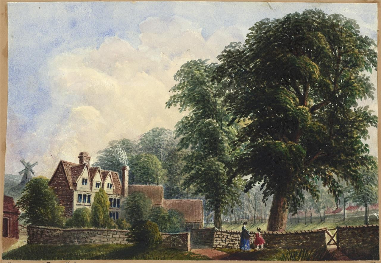 Mary Webster (1794-1883) - Watercolour Painting Village Scenery Eastbourne 18520