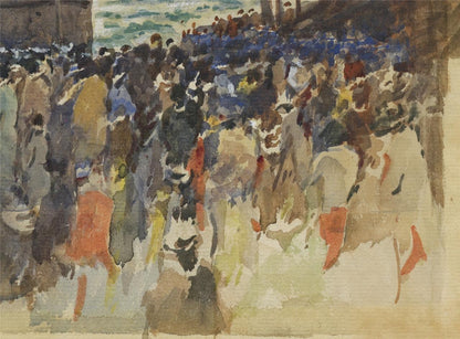 HMS Warspite Launch Devonport Plymouth 1913 Watercolour Painting - Signed9