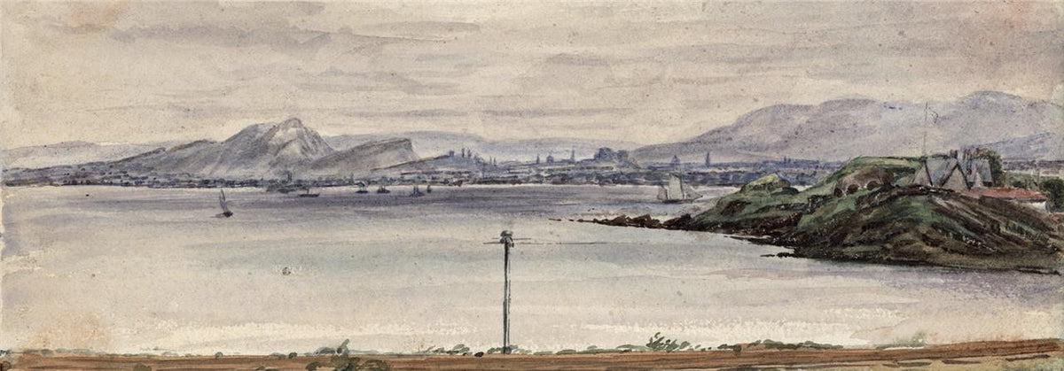 Burntisland Scotland 1856 Antique Watercolour Painting - 19th Century1