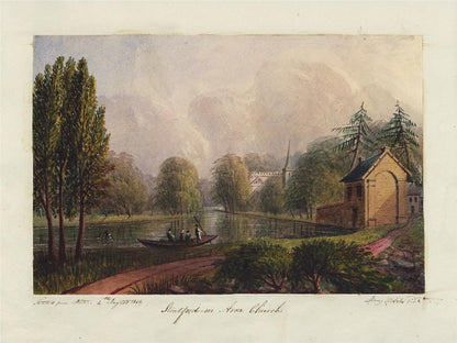 Mary Webster (1794-1883) Watercolour Painting - Stratford-upon-Avon Church 18467