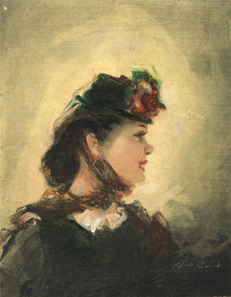 William Henry Barribal - Oil Painting - Portrait Of A Lady - 20th Century0