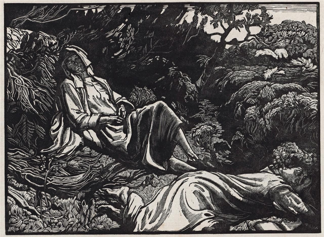 Dorothy Josephine Coke (1897-1979) Pencil Signed Woodcut - Badgeworth Valley0