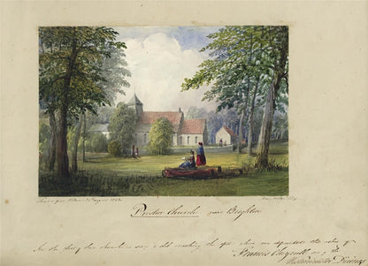 Mary Webster (1794-1883) Watercolour Painting - Church At Preston Brighton 18427