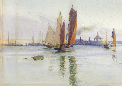 Ethel Kirkpatrick (1869-1966) Watercolour Painting - Boats In Harbour 18973