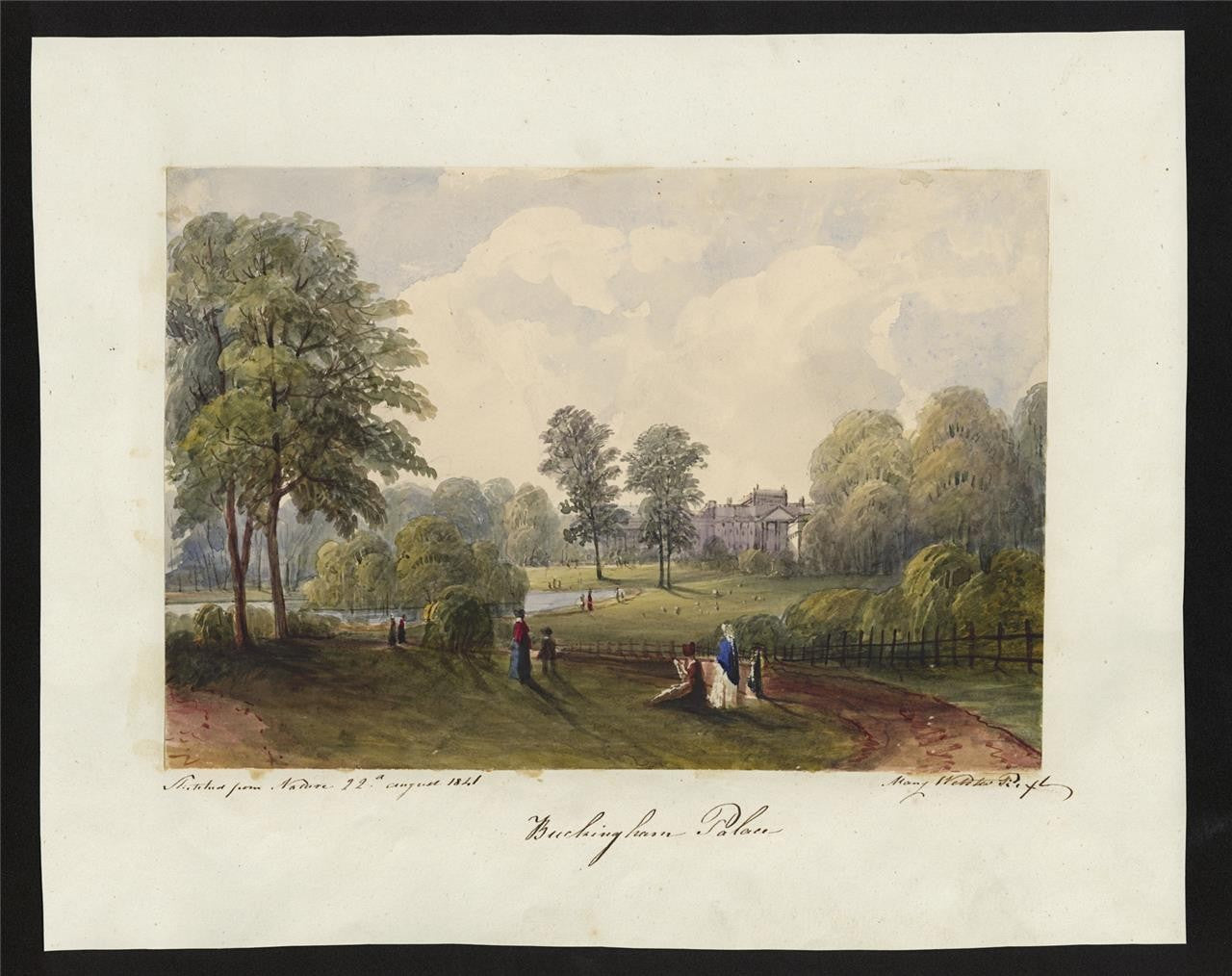 Mary Webster (1794-1883) Watercolour Painting Buckingham Palace London 18411