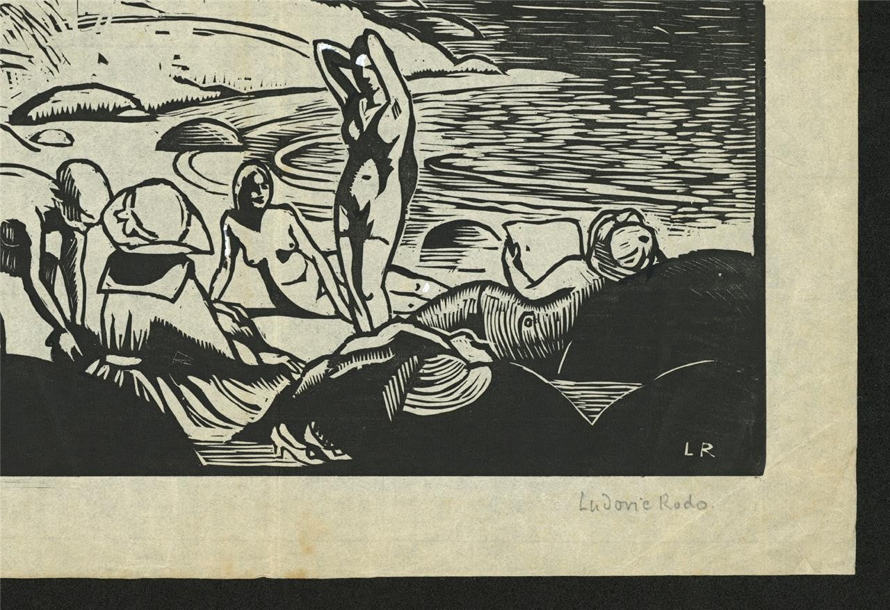 Ludovic-Rodo Pissarro (1878-1952) Pencil Signed Wood Engraving - Baigneuses9