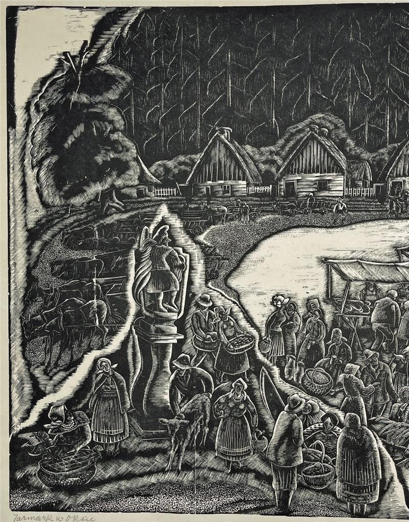 Stefan Mrozewski (1894-1975) Woodcut Signed In Pencil - Village In Poland - 19324