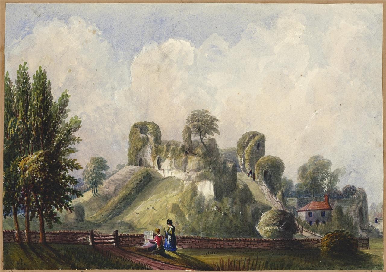 Mary Webster (1794-1883) - Watercolour Painting - Pevensey Castle Sussex - 18520