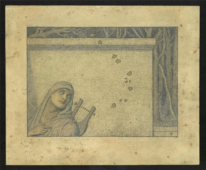 Cecil French (18791953) Pencil Drawing  Elegiac Poet2
