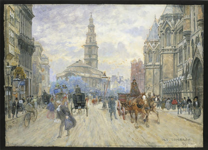 Henry Edward Tidmarsh Watercolour Painting - Royal Courts Of Justice London 18971