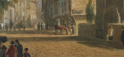 Trumpington Street Cambridge Watercolour Painting 19th Century In Style Of Pugin12