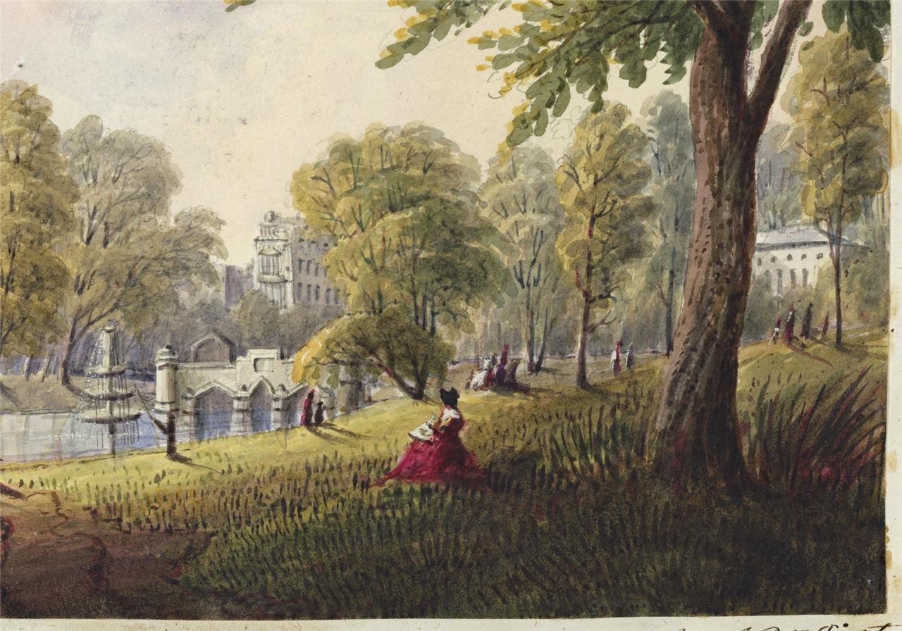 Mary Webster (1794-1883) Watercolour Painting Serpentine Kensington London 18426