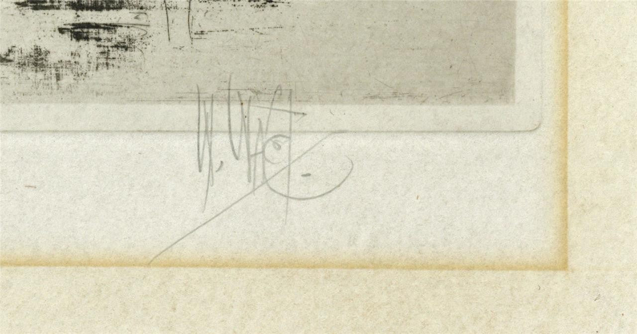 William Walcot (1874-1943) Pencil Signed Etching - Library Of San Marco Venice2