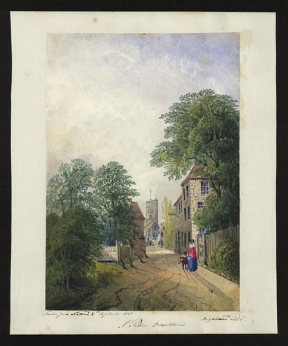 Mary Webster (1794-1883) Watercolour Painting St Peter's Broadstairs Kent 18431