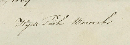 Mary Webster (1794-1883) Watercolour Painting Hyde Park Barracks London 18394