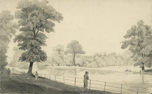 James Wilcox (1778-1865) Watercolour Painting - St James's Park London 18440