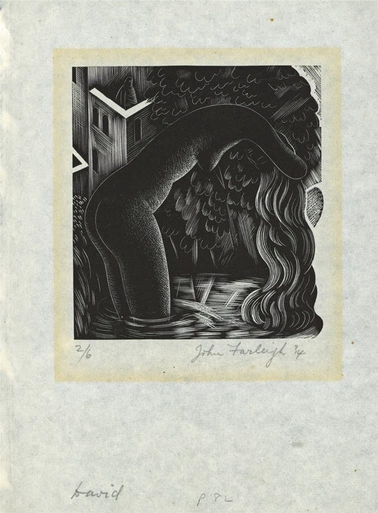John Farleigh (1900-1965) Pencil Signed Wood Engraving The Story of David 19345