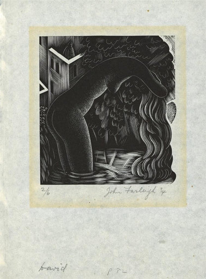 John Farleigh (1900-1965) Pencil Signed Wood Engraving The Story of David 19345