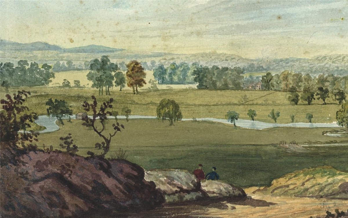 James Wilcox (1778-1865) Watercolour Painting - Landscape Near Northampton 18204