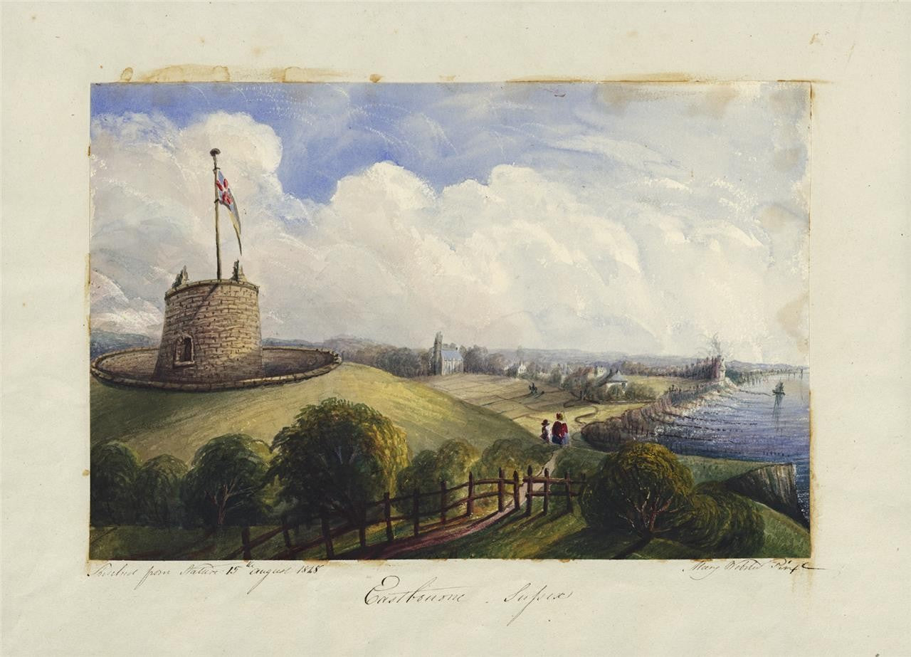 Mary Webster (1794-1883) Watercolour Painting Coastline Eastbourne Sussex 18487