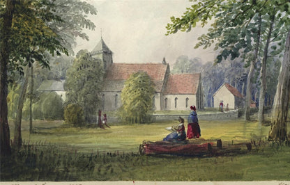 Mary Webster (1794-1883) Watercolour Painting - Church At Preston Brighton 18426