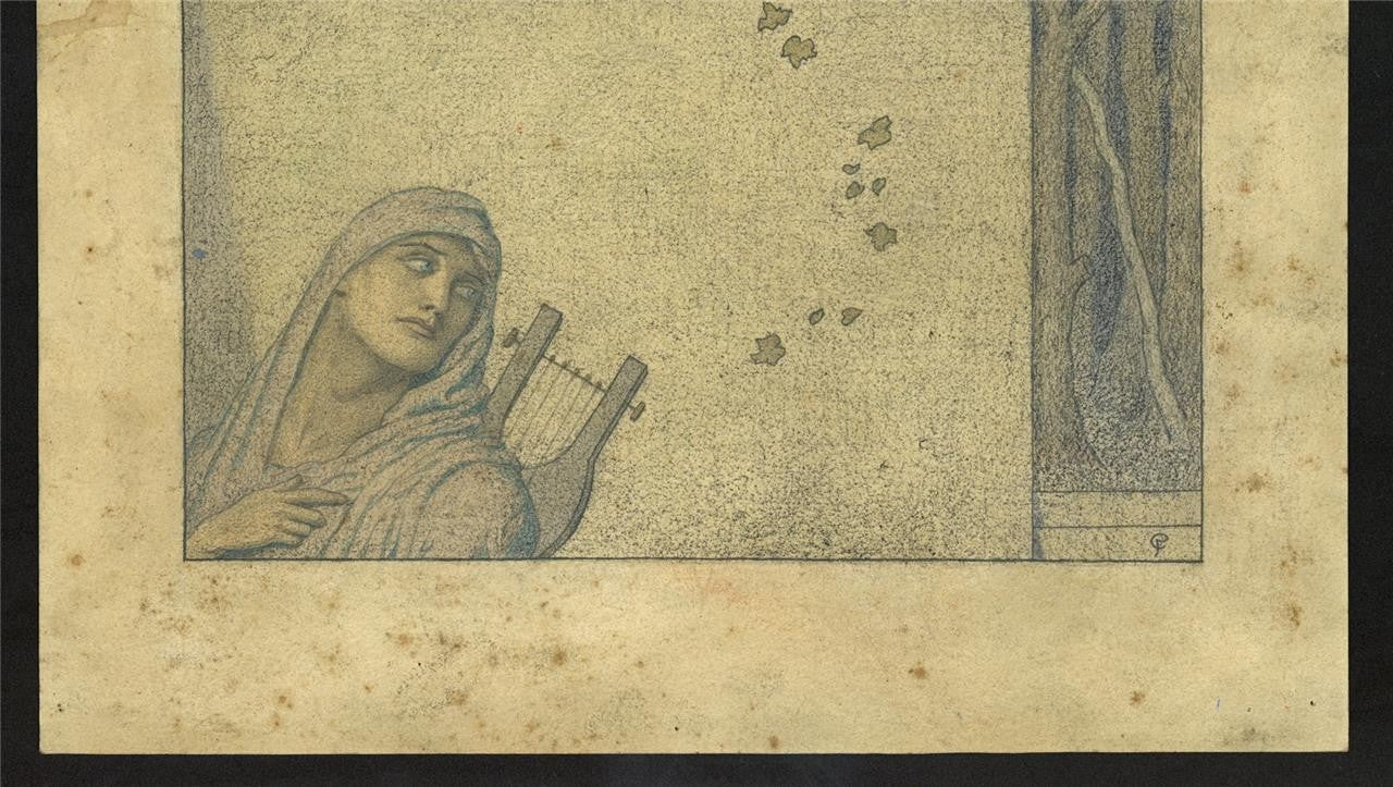 Cecil French (18791953) Pencil Drawing  Elegiac Poet10