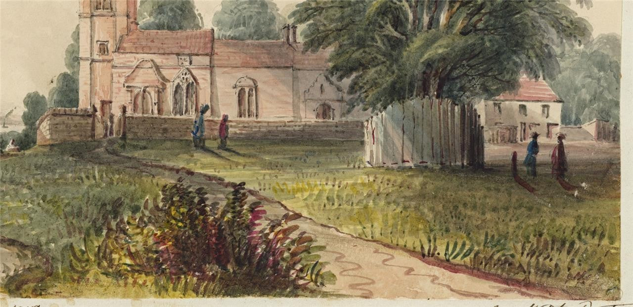 Mary Webster Watercolour Painting Charlton Church Woolwich Greenwich London 18417