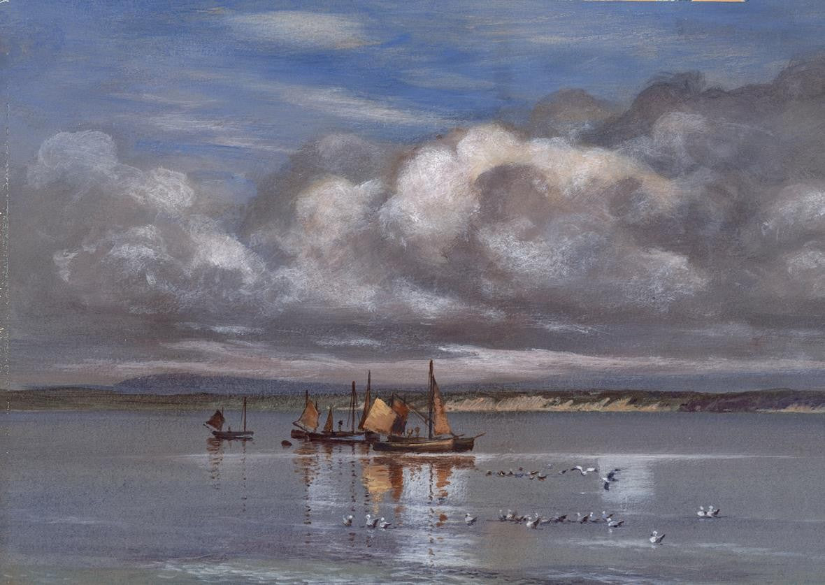 CHARLES J. BULGIN Watercolour Painting BOATS AT SEA - 20TH CENTURY - SEASCAPE5