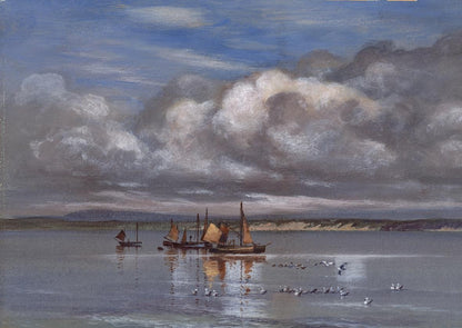 CHARLES J. BULGIN Watercolour Painting BOATS AT SEA - 20TH CENTURY - SEASCAPE5