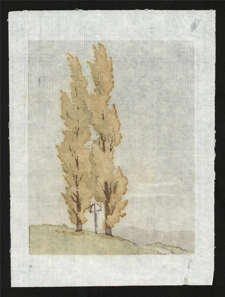 Carl Rotky (1891-1977) Pencil Signed Woodcut - Autumn Trees6