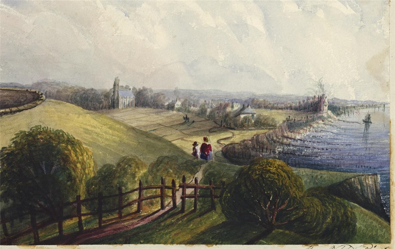 Mary Webster (1794-1883) Watercolour Painting Coastline Eastbourne Sussex 18486