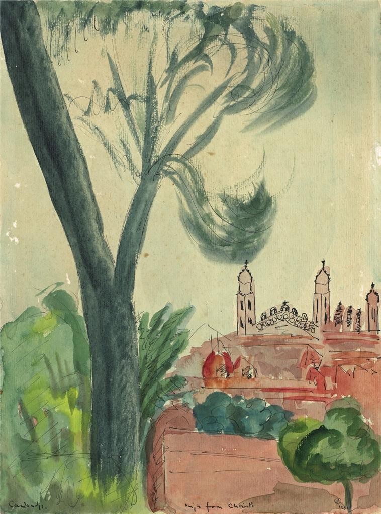 Phyllis Chilton Osborne Watercolour Painting King's College Cambridge 19350