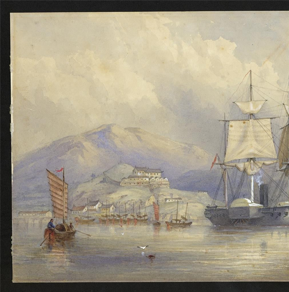 Walter William May (1831-1896) Watercolour Painting China - Chinese Harbour 18638