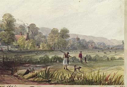 Mary Webster (1794-1883) Watercolour Painting - Fields Near Eastbourne 18427